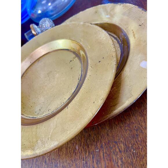 Z Gallerie Paramount Collection Chargers in Gold - Set of 2 - Picture 2 of 9